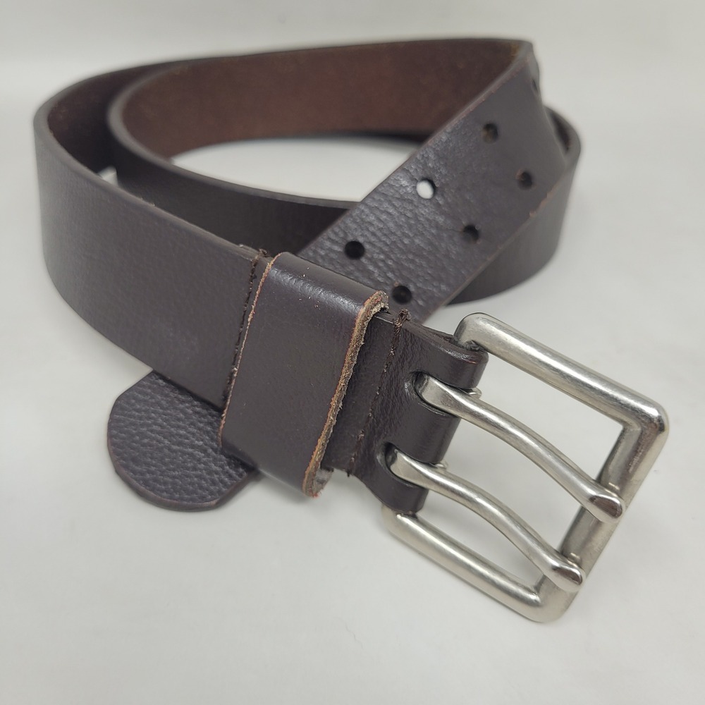 Brown Leather Belt Womens XL Double Prong Utility Industrial Rugged Work Casual